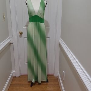 Baby Phat Green Ombre Plunge Maxi Dress